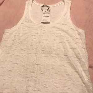 ‼️BNWT ZARA WHITE SHREDDED TANK TOP‼️